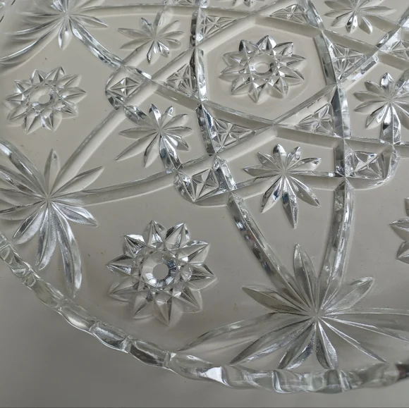 Vintage Anchor Hocking Star Of David Prescut Glass Plate 13.5" - Picture 15 of 15